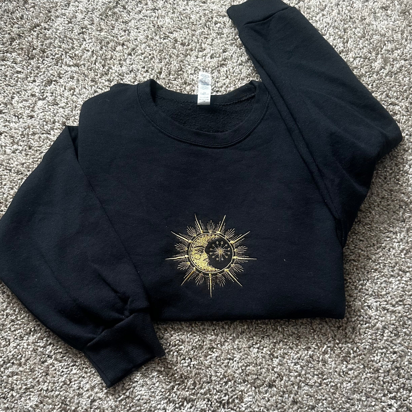 Sun and Moon Embroidered Sweatshirt, Sun and Moon Crewneck, Sun & Moon Celestial Sweatshirt