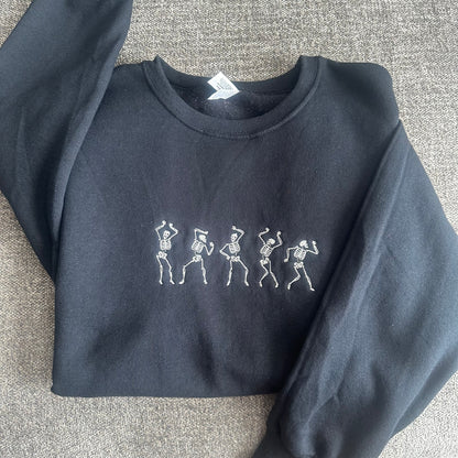 Dancing Skeletons Embroidered Sweatshirt